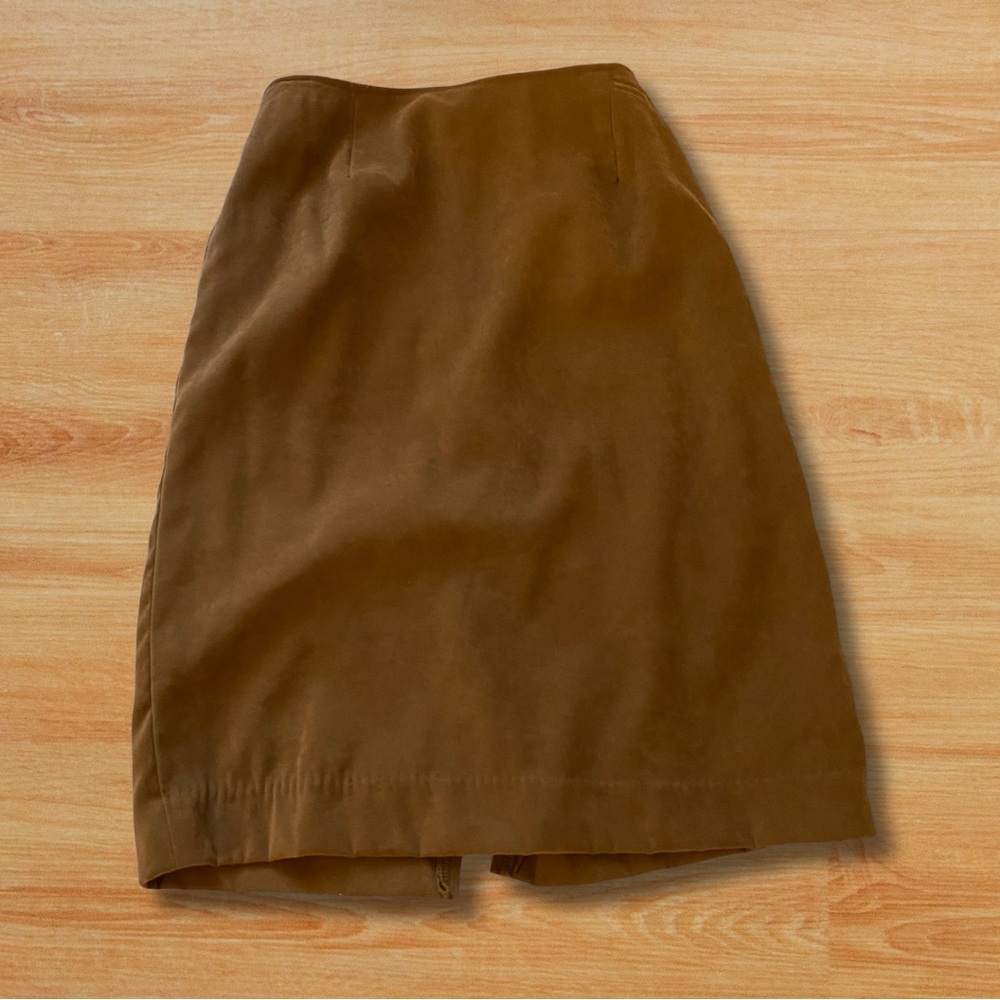 90s Vintage Derek Heart‎ Brown Pencil Skirt Size 3/4 Office Work Professional